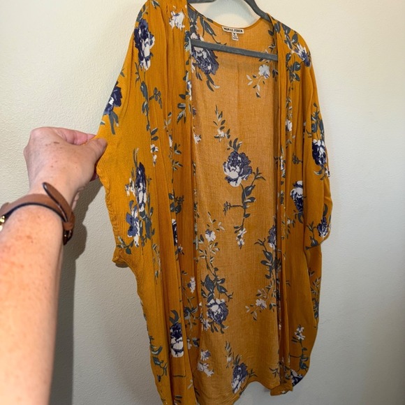 Moral Fiber Women's Fall Floral Kimono Wrap‎ Cardigan Size M Boho Beachy - Picture 3 of 10
